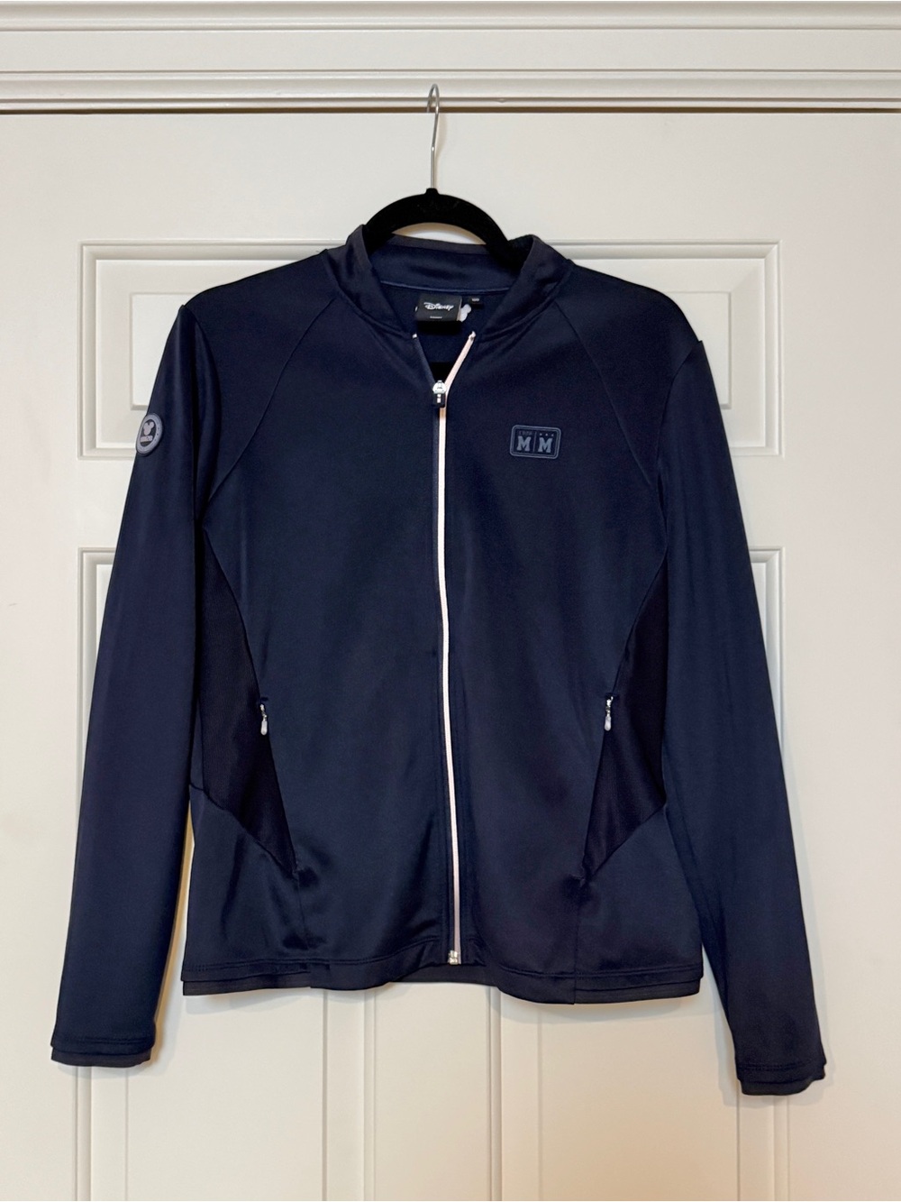Disney MM28 Marathon Jacket Navy Full Zip Athletic Track Jacket Women’s Small